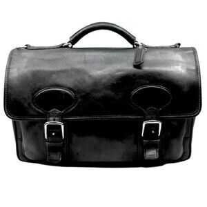 COACH~Conner~5237~VINTAGE BLACKGLOVE LEATHER LAPTOP ATTACHE TRAVEL BAG
